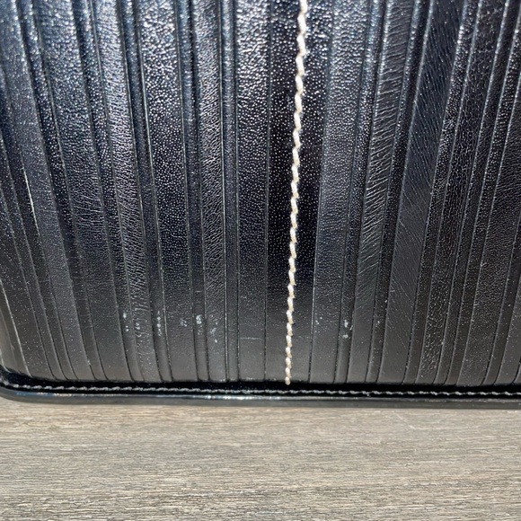 CEM Black Leather Satchel with Detachable Shoulder Strap - Picture 3 of 9